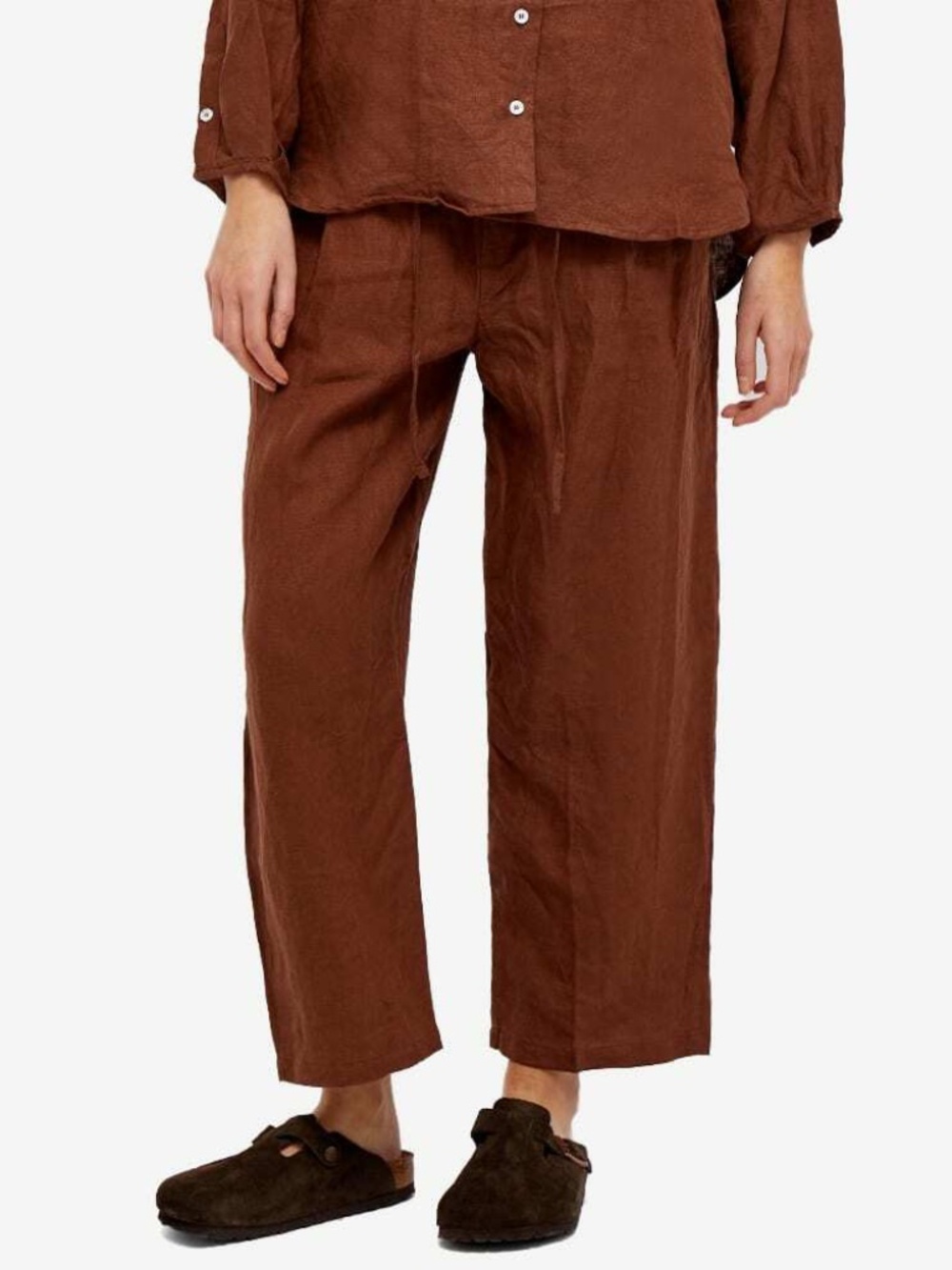 DEIJI STUDIOS Flaws The Raglan Linen Pajama Set Pant Only Tobacco Play Condition